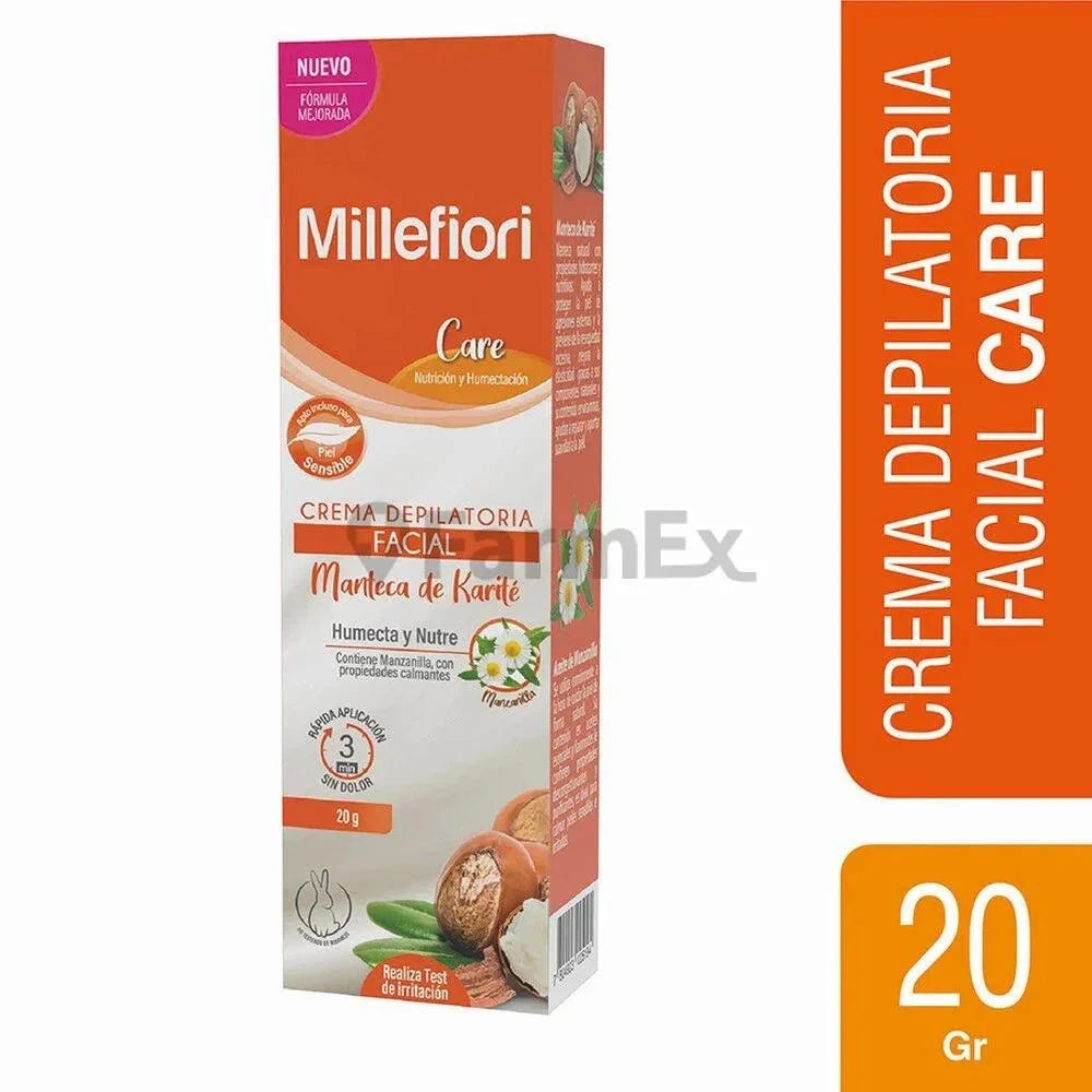 Millefiori Crema Depilatoria Facial "Care" Manteca de Karité x 20 g Farmex-Pluxee-Persistente